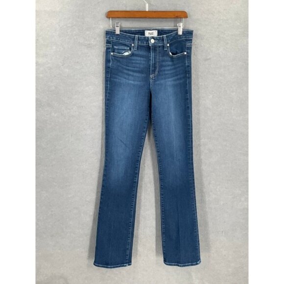 PAIGE High Rise Manhattan Bootcut Jeans Women's Size 29 Medium Wash Denim - Picture 1 of 13